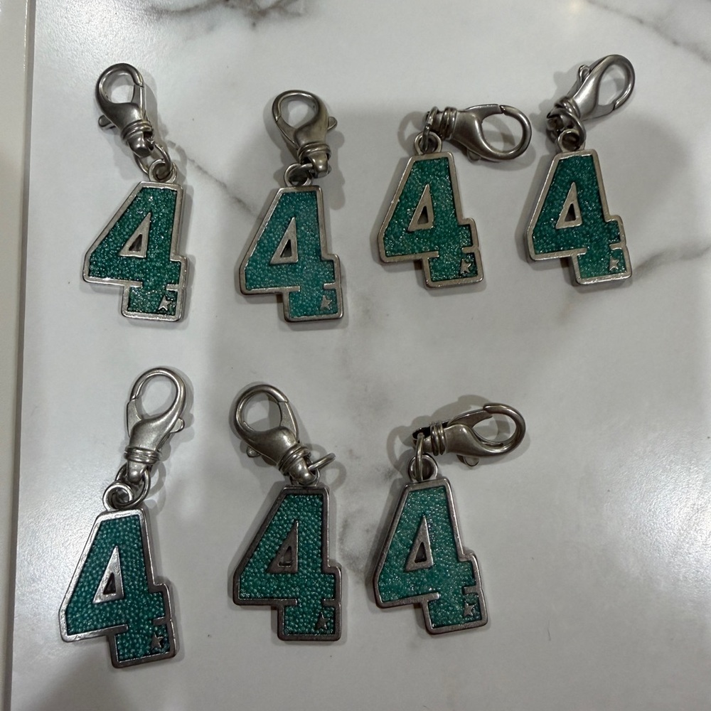 Golden Goose Number 4 Charm Teal Green Enamel – NEW – Authentic